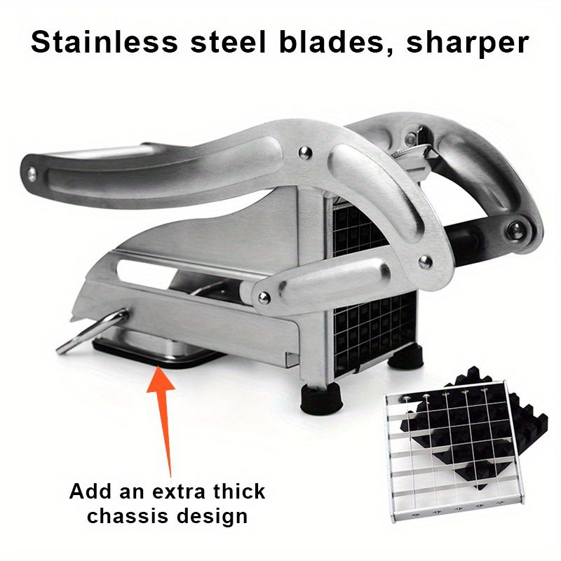 1pc French Fry Cutter, Commercial Restaurant French Fry Cutter Stainless Steel Potato Cutter Vegetable Potato Slicer With Suction Feet Cutter Potato Heavy Duty Cutter For Potatoes Carrots Cucumbers - JM Variety Store